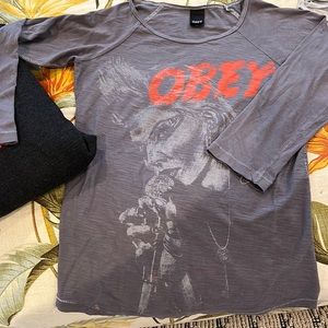 Super Early OBEY Baseball Tee (circa 2002) ft. David Bowie